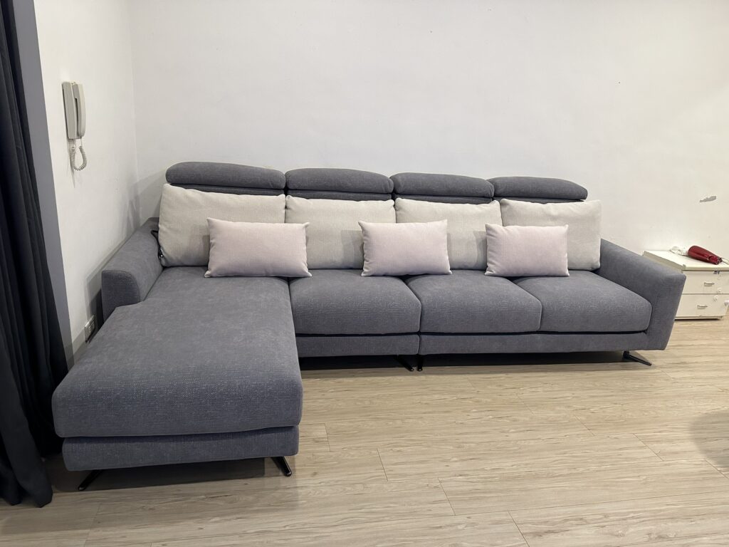 IJA愛加沙發開箱 伊豆功能沙發實拍 灰色貓抓布