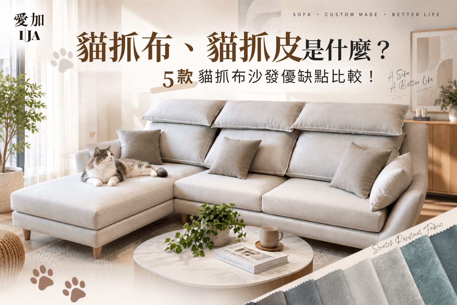 貓抓布與貓抓皮沙發近年受到許多家庭青睞